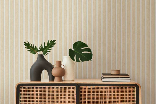Wallpaper panels - Beige, Cream, White | 20.5'' (53cm) by 33ft (10.5m) | 56sqft