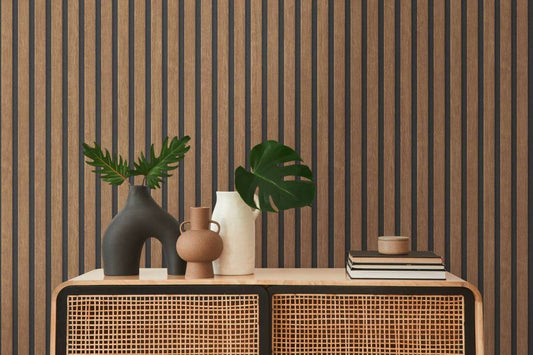 Wallpaper panels - Black, Brown | 20.5'' (53cm) by 33ft (10.5m) | 56sqft