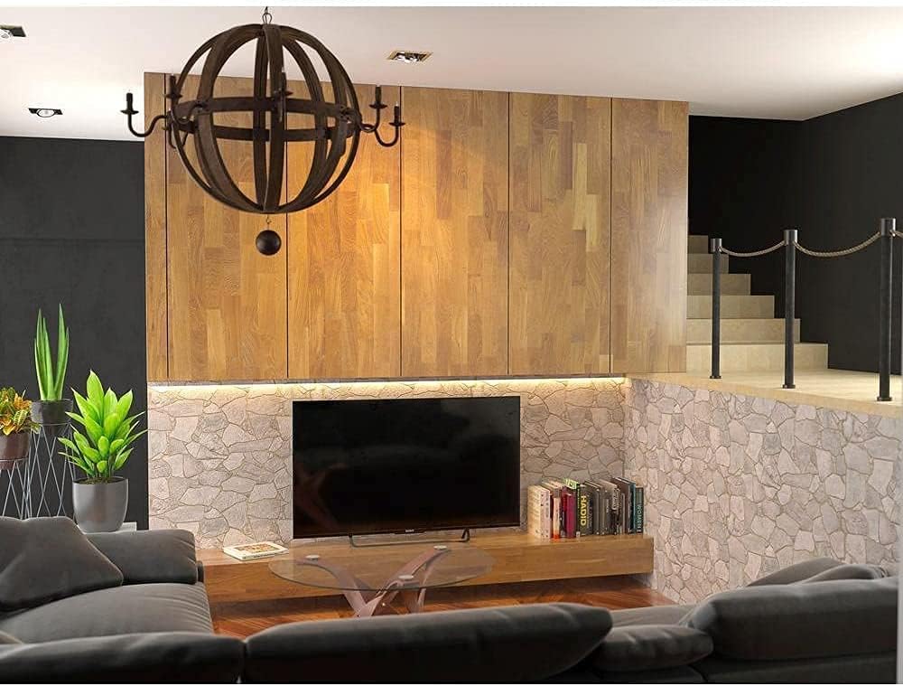 CONCORD WALLCOVERINGS™ 244WG - Pack of 5 - Retro-Art 3D Wall Panels, Wild Stone in Grey, PVC, 38.7" x 25", Covers 33.59 sq.ft