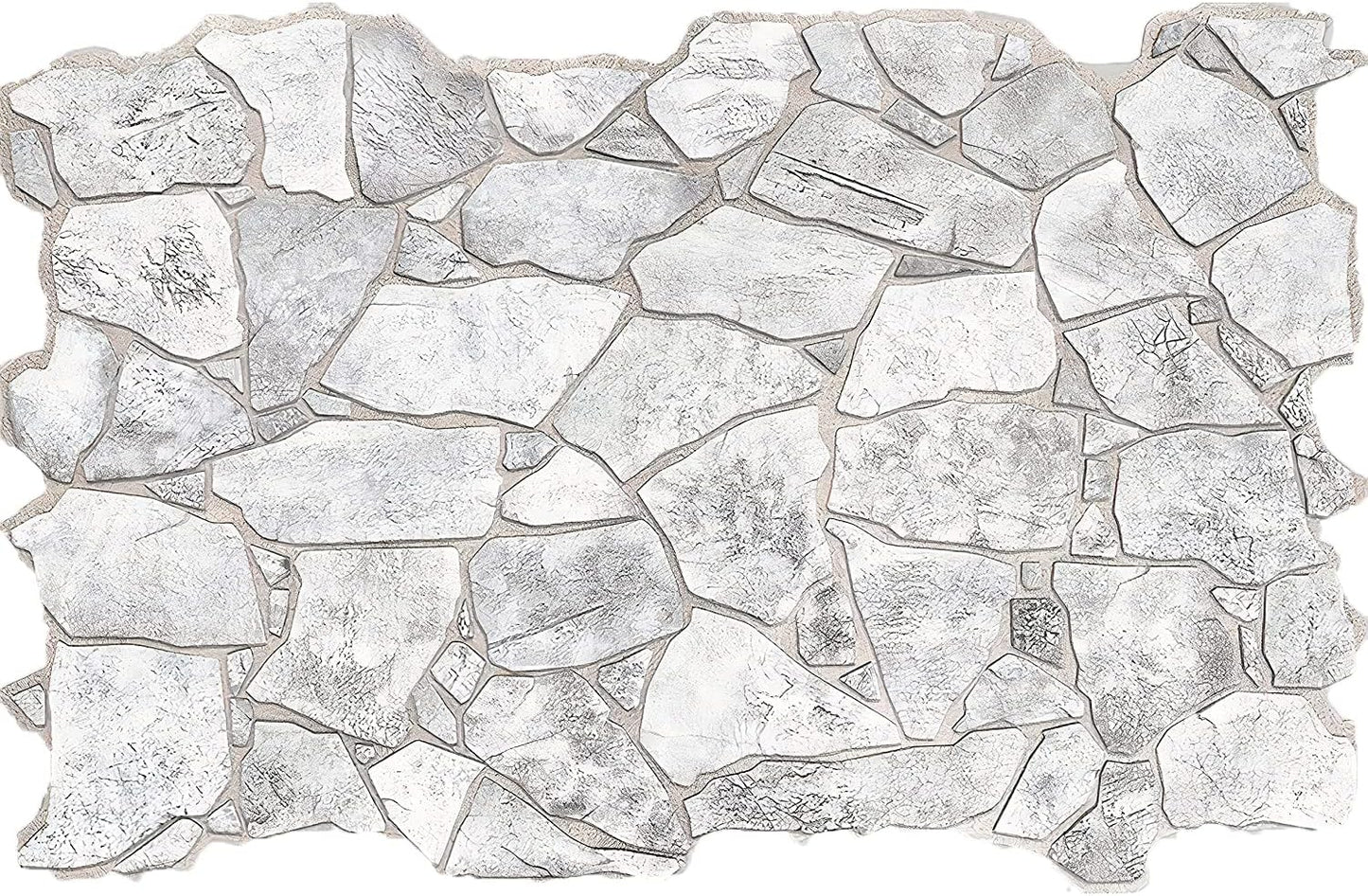CONCORD WALLCOVERINGS™ 244WG - Pack of 5 - Retro-Art 3D Wall Panels, Wild Stone in Grey, PVC, 38.7" x 25", Covers 33.59 sq.ft