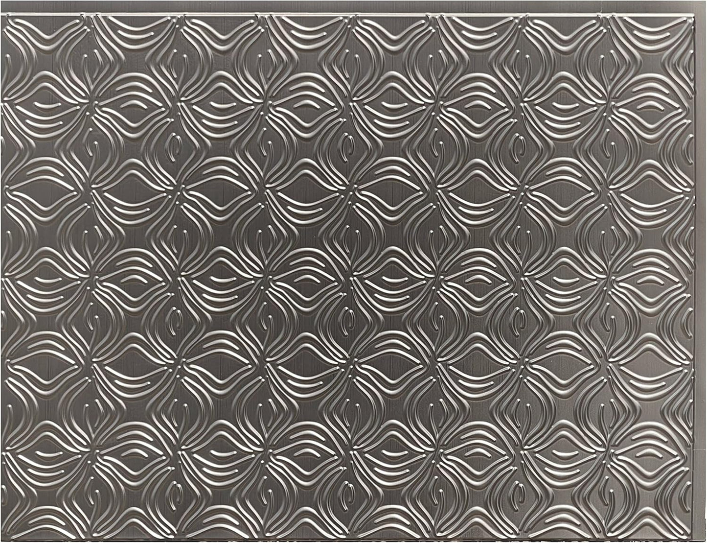 CONCORD WALLCOVERINGS™ - Pack of 10 - Retro-Art 3D Backsplash Wall Panels for Kitchen, Metallic Orchids Interlocked in Copper Silver, PVC, 24.5 x 18.5, Cover 31.48 sq.ft. 703537