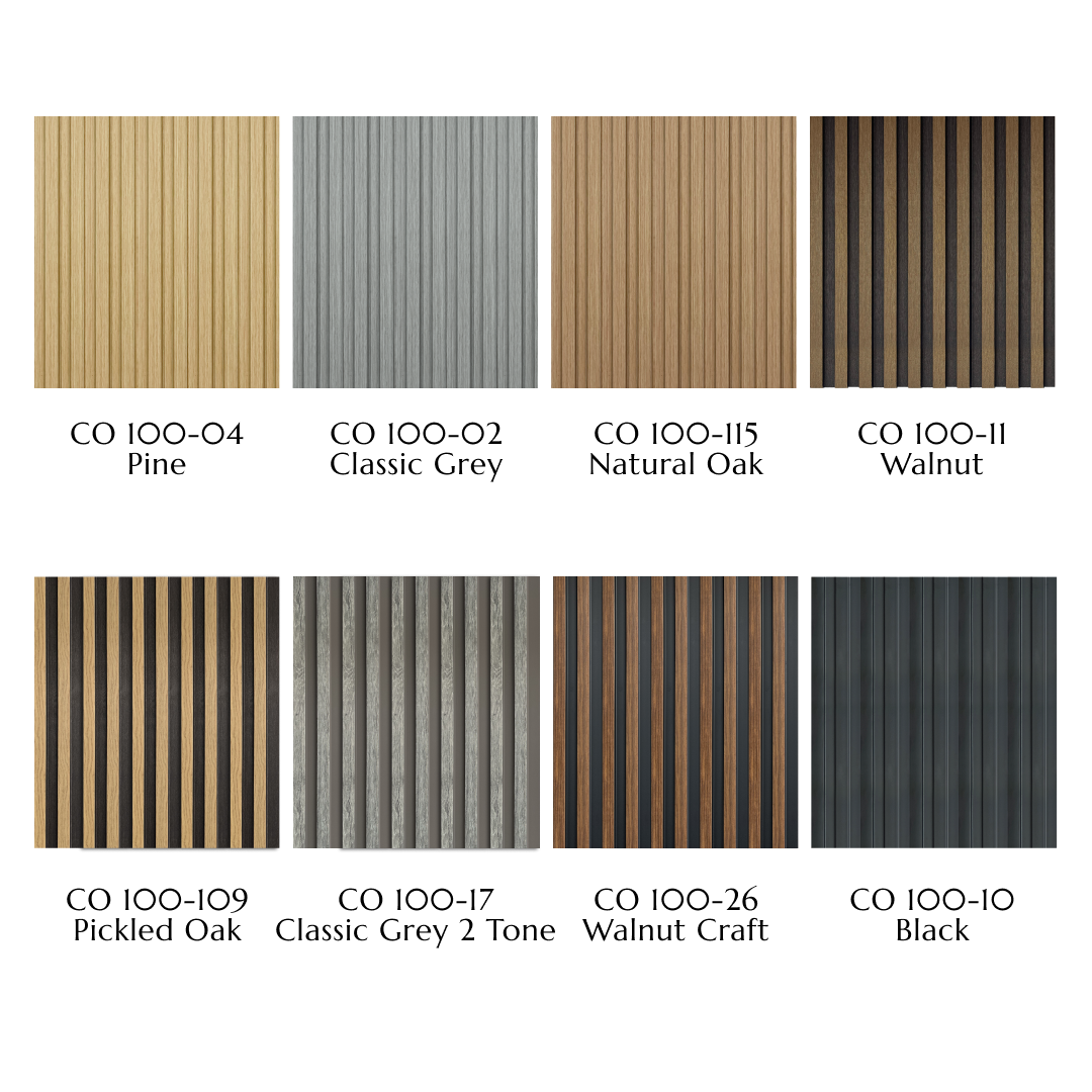 OTTO Collection | Faux Wood Panels | Waterproof Slat Panel | 94.5” x 4.8” | 3.15 sqft.