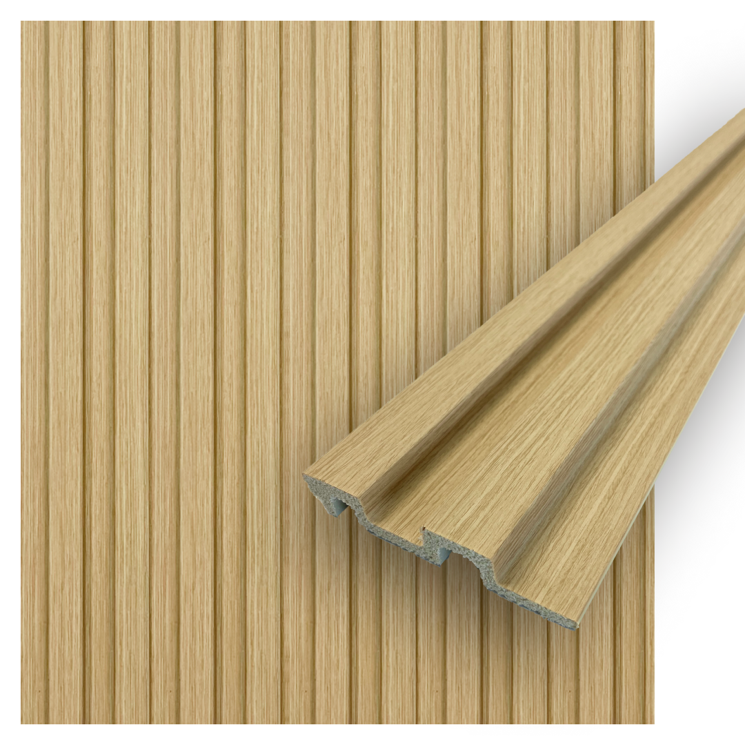 OTTO Collection | Faux Wood Panels | Waterproof Slat Panel | 94.5” x 4.8” | 3.15 sqft.