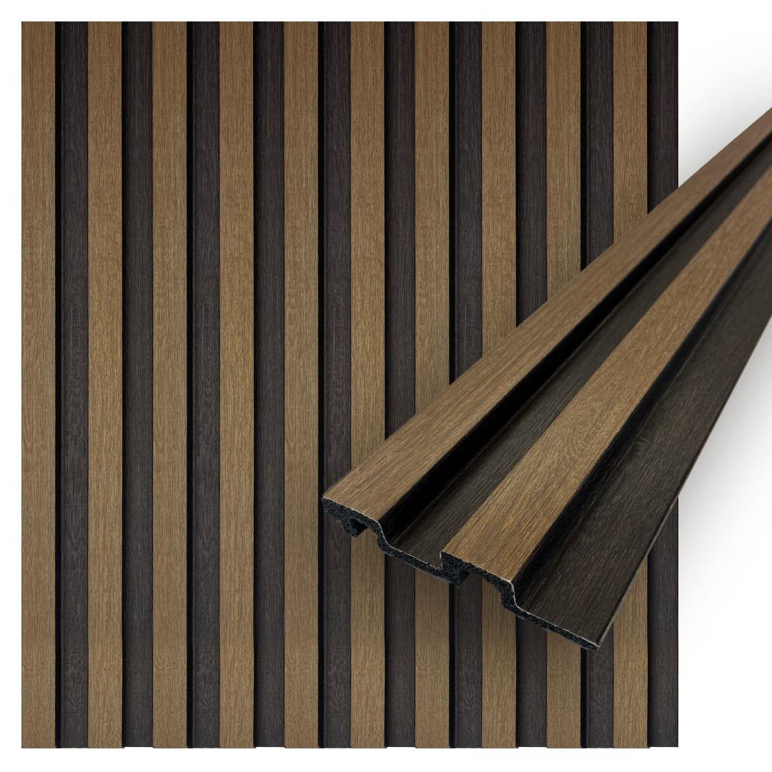 OTTO Collection | Faux Wood Panels | Waterproof Slat Panel | 94.5” x 4.8” | 3.15 sqft.