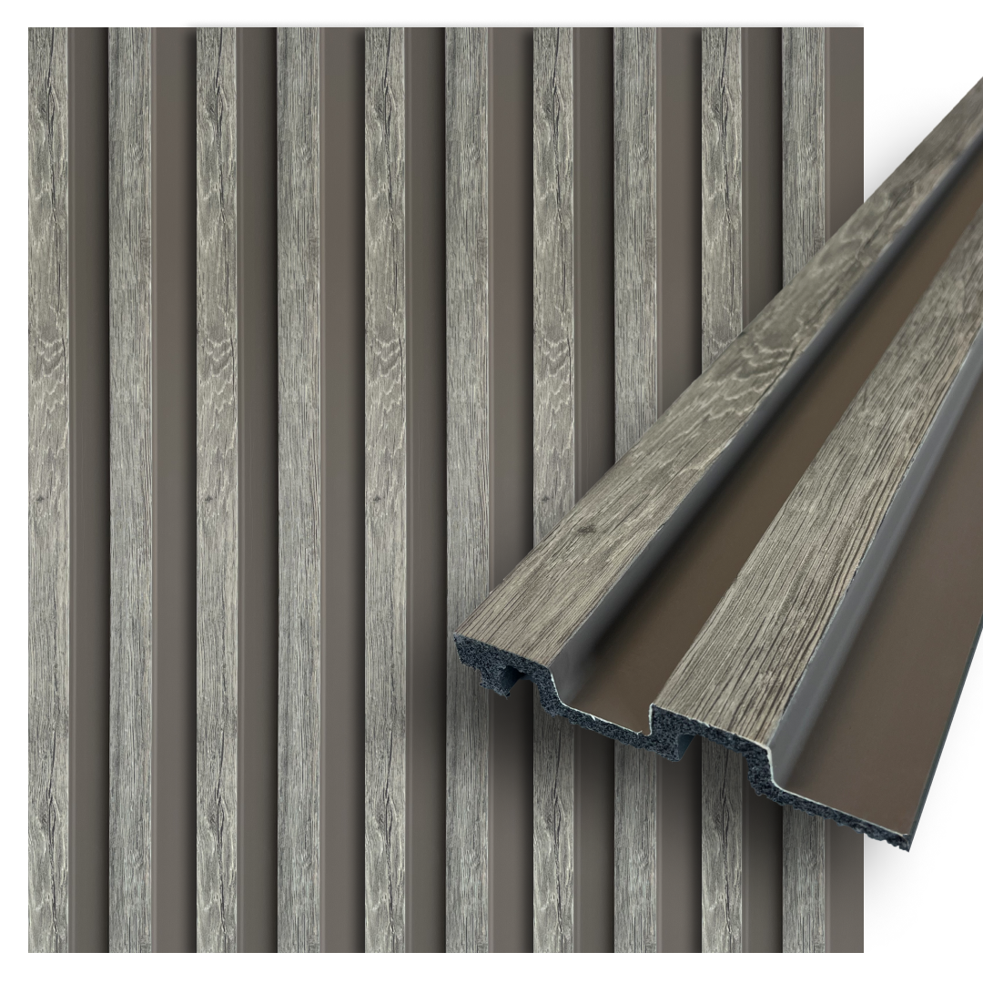OTTO Collection | Faux Wood Panels | Waterproof Slat Panel | 94.5” x 4.8” | 3.15 sqft.
