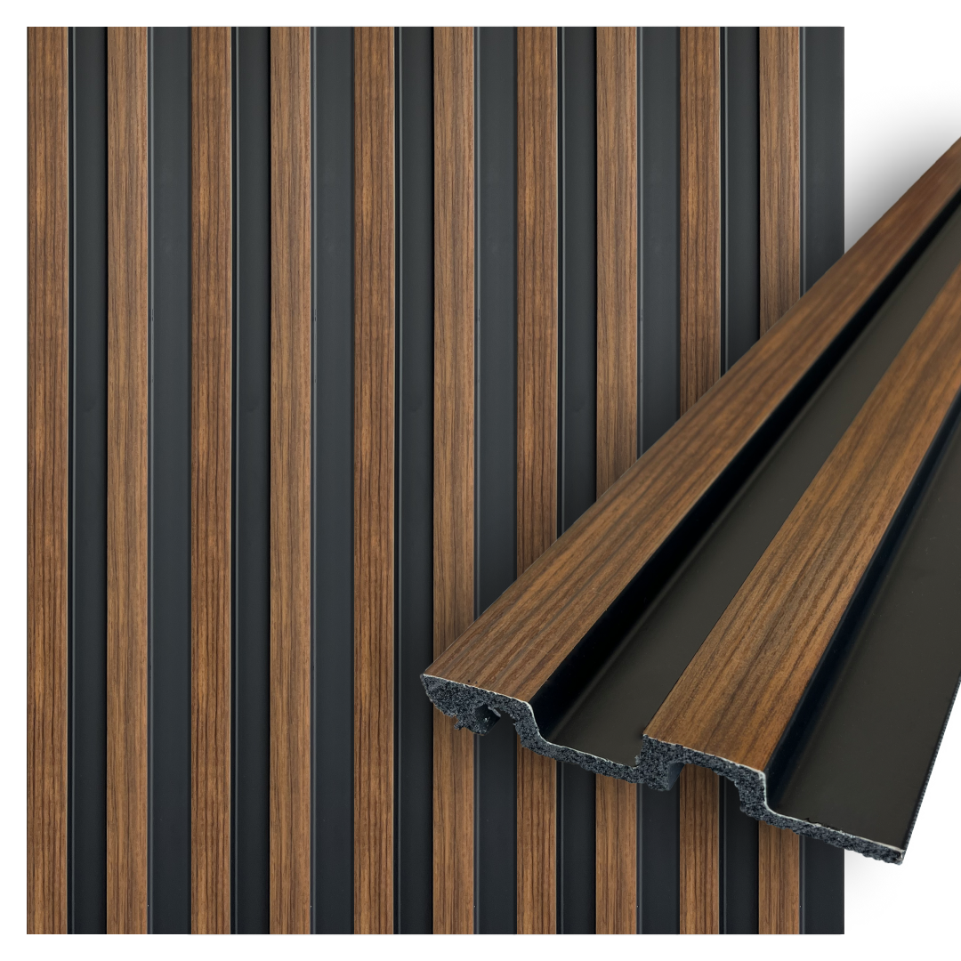 OTTO Collection | Faux Wood Panels | Waterproof Slat Panel | 94.5” x 4.8” | 3.15 sqft.