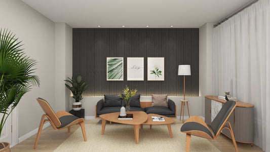 Acoustica Slim Wood Slat Wall Panels | 94.5” x 5” | 3.28 sqft. | Wall Soundproof Panels
