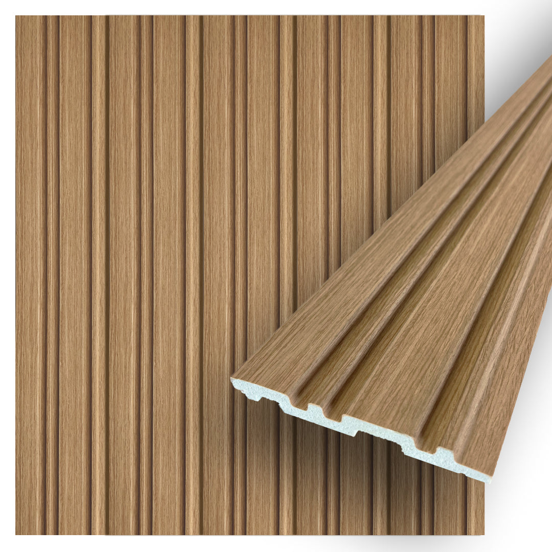 MIA Collection | Faux Wood Panels | Waterproof Slat Panel | 94.5” x 4.8” | 3.15 sqft.