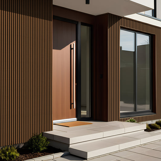 WPC Exterior Wall Panels | UV & Weather Resistant Cladding Panels | Modern Facade Paneling for Homes & Buildings - Walnut | 114’’H x 7.8’’Width 0.63''Depth - PICK UP ONLY (4309 Steeles Ave West)