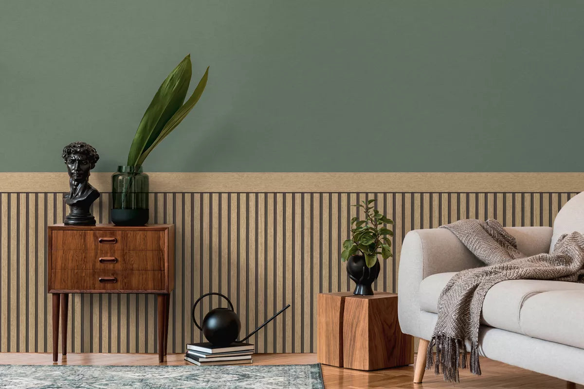 Wainscoting - Wood Batten Light Oak | 5 m (15 feet) by 1.06 m (42 inches)