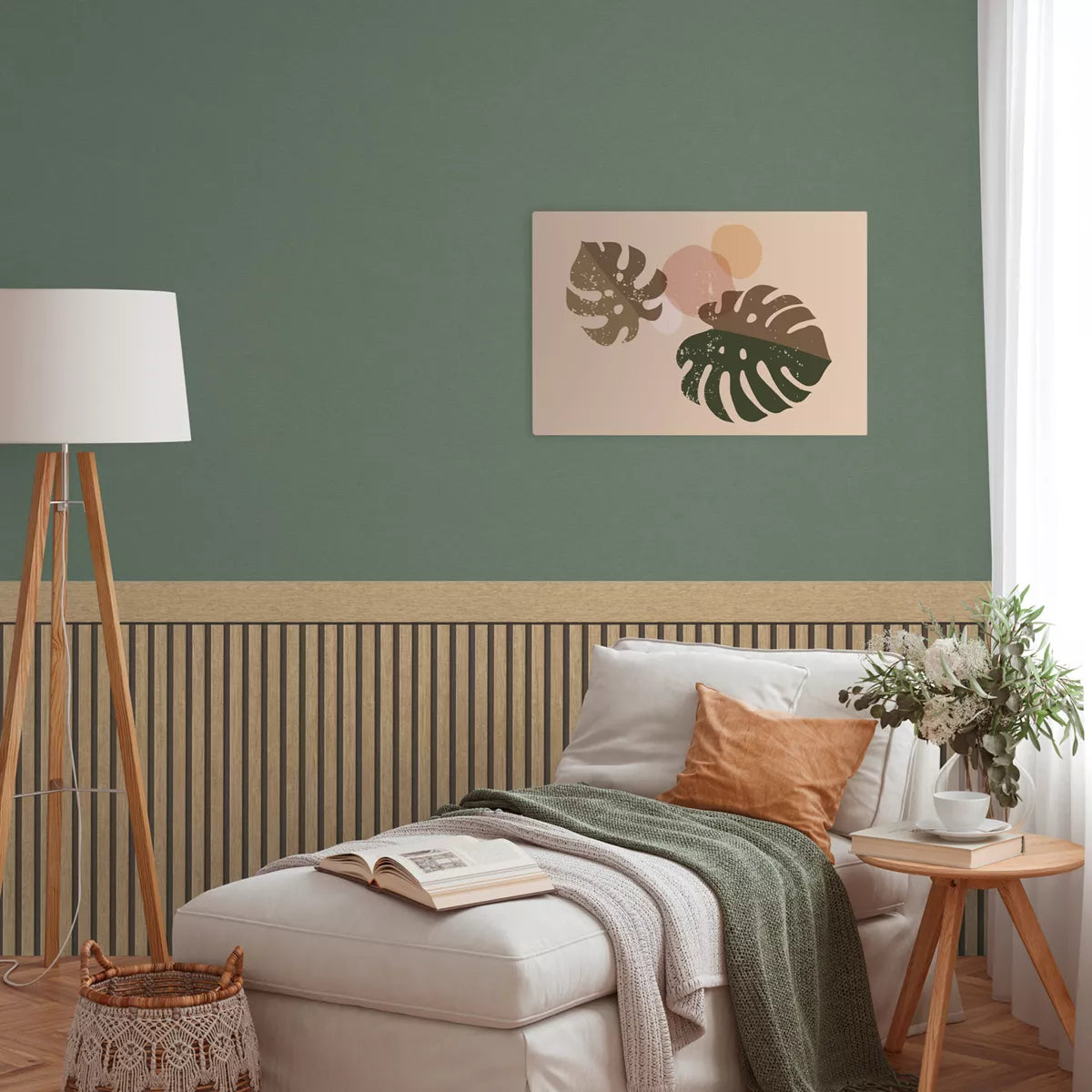 Wainscoting - Wood Batten Light Oak | 5 m (15 feet) by 1.06 m (42 inches)