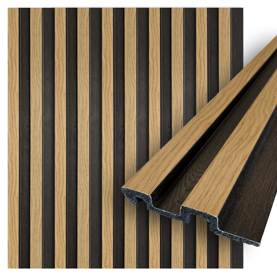 OTTO Collection | Faux Wood Panels | Waterproof Slat Panel | 94.5" x 4.8" | 3.15 sqft.