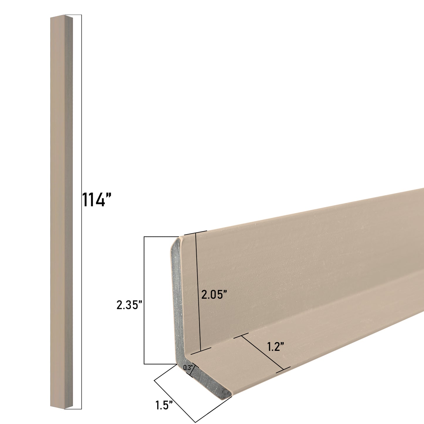 Corners for WPC Exterior Wall Panels - White Oak PUX-101 | 114’’H x 2.35’ x 1.5'