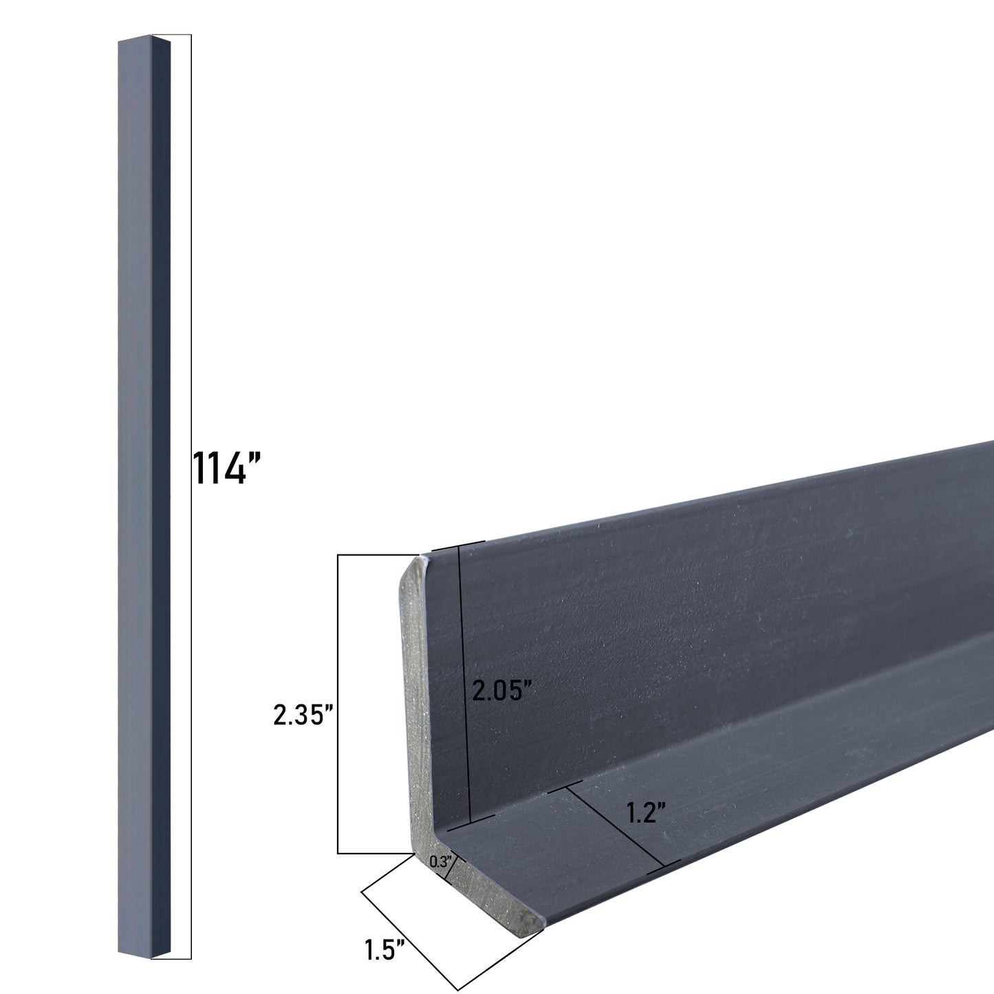 Corners for WPC Exterior Wall Panels - Grey PUX-102 | 114’’H x 2.35’ x 1.5'