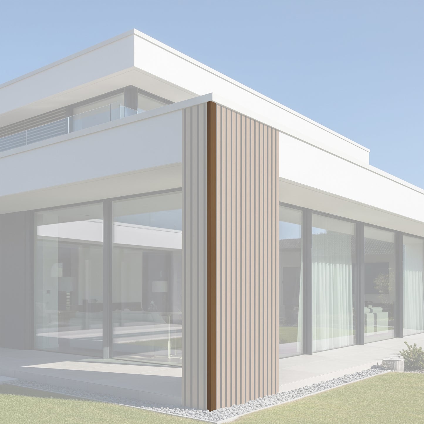 Corners for WPC Exterior Wall Panels - Walnut PUX-103 | 114’’H x 2.35’ x 1.5'