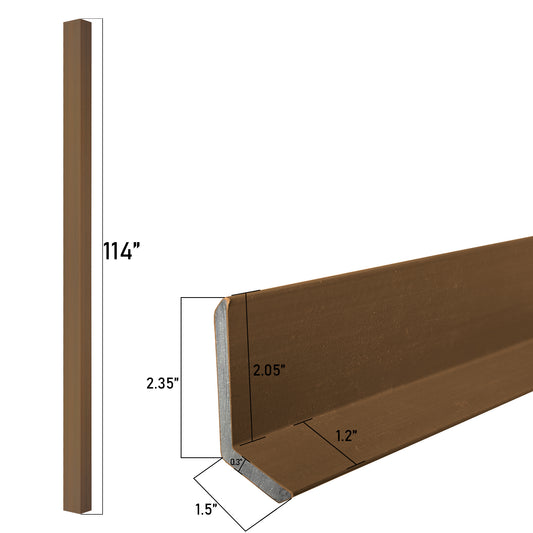 Corners for WPC Exterior Wall Panels - Walnut PUX-103 | 114’’H x 2.35’ x 1.5'