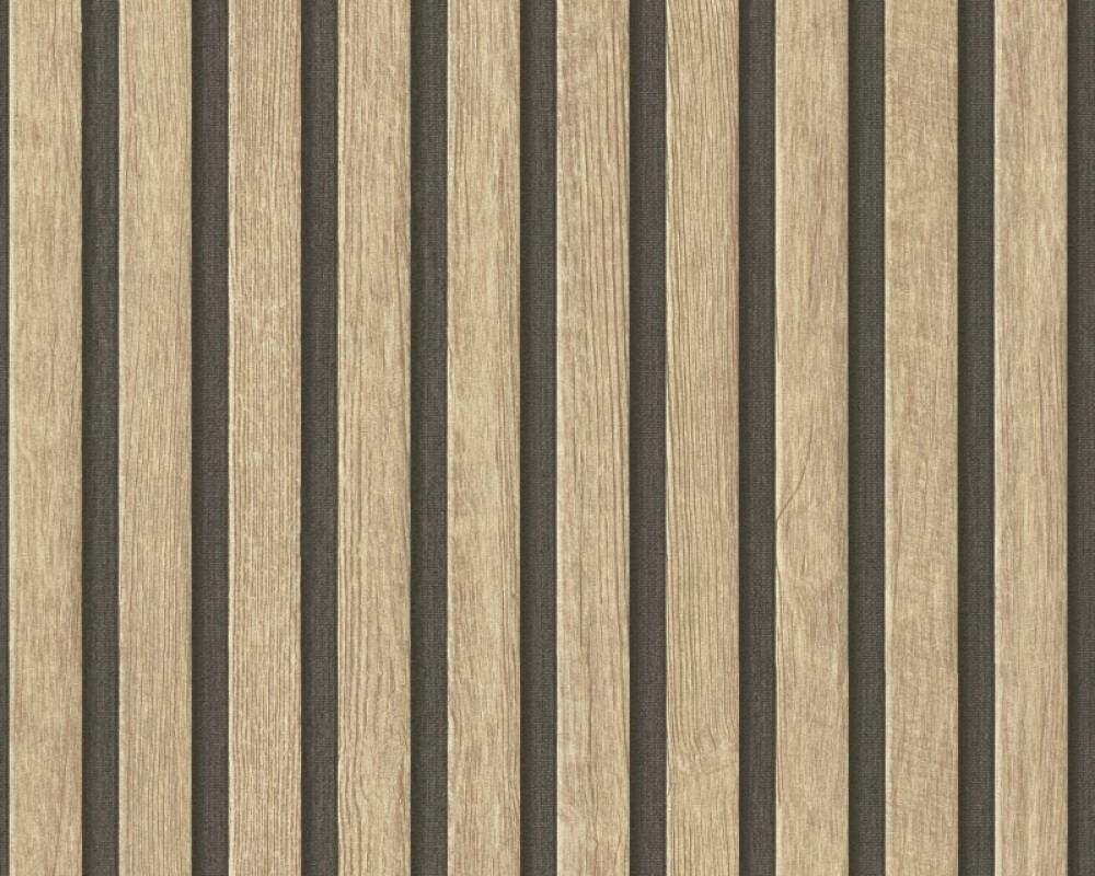 Wallpaper Panels - Wood, Beige, Black, Brown | 20.5'' (53cm) by 33ft (10.5m) | 56sqft