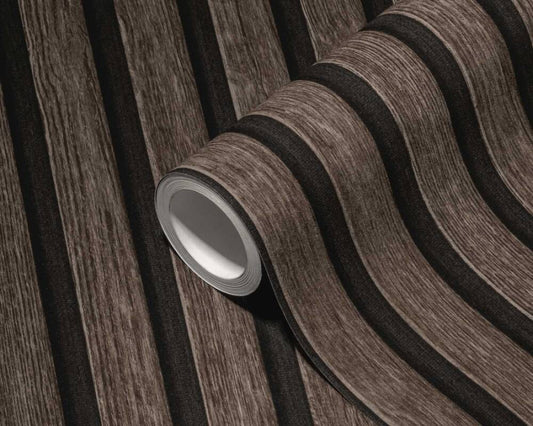 Wallpaper Panels - Wood, Black, Brown | 20.5'' (53cm) by 33ft (10.5m) | 56sqft