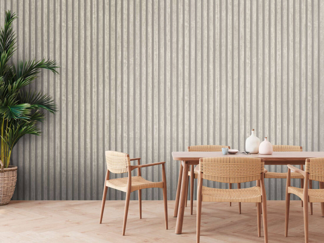 Wallpaper panels - Wood, Black, Grey | 20.5'' (53cm) by 33ft (10.5m) | 56sqft