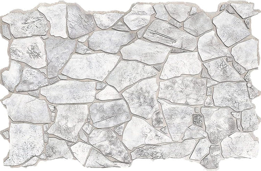 CONCORD WALLCOVERINGS™ 244WG - Pack of 5 - Retro-Art 3D Wall Panels, Wild Stone in Grey, PVC, 38.7" x 25", Covers 33.59 sq.ft