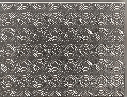 CONCORD WALLCOVERINGS™ - Pack of 10 - Retro-Art 3D Backsplash Wall Panels for Kitchen, Metallic Orchids Interlocked in Copper Silver, PVC, 24.5 x 18.5, Cover 31.48 sq.ft. 703537