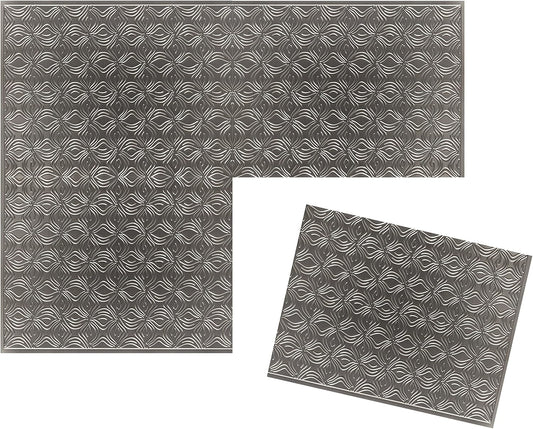 CONCORD WALLCOVERINGS™ - Pack of 10 - Retro-Art 3D Backsplash Wall Panels for Kitchen, Metallic Orchids Interlocked in Copper Silver, PVC, 24.5 x 18.5, Cover 31.48 sq.ft. 703537