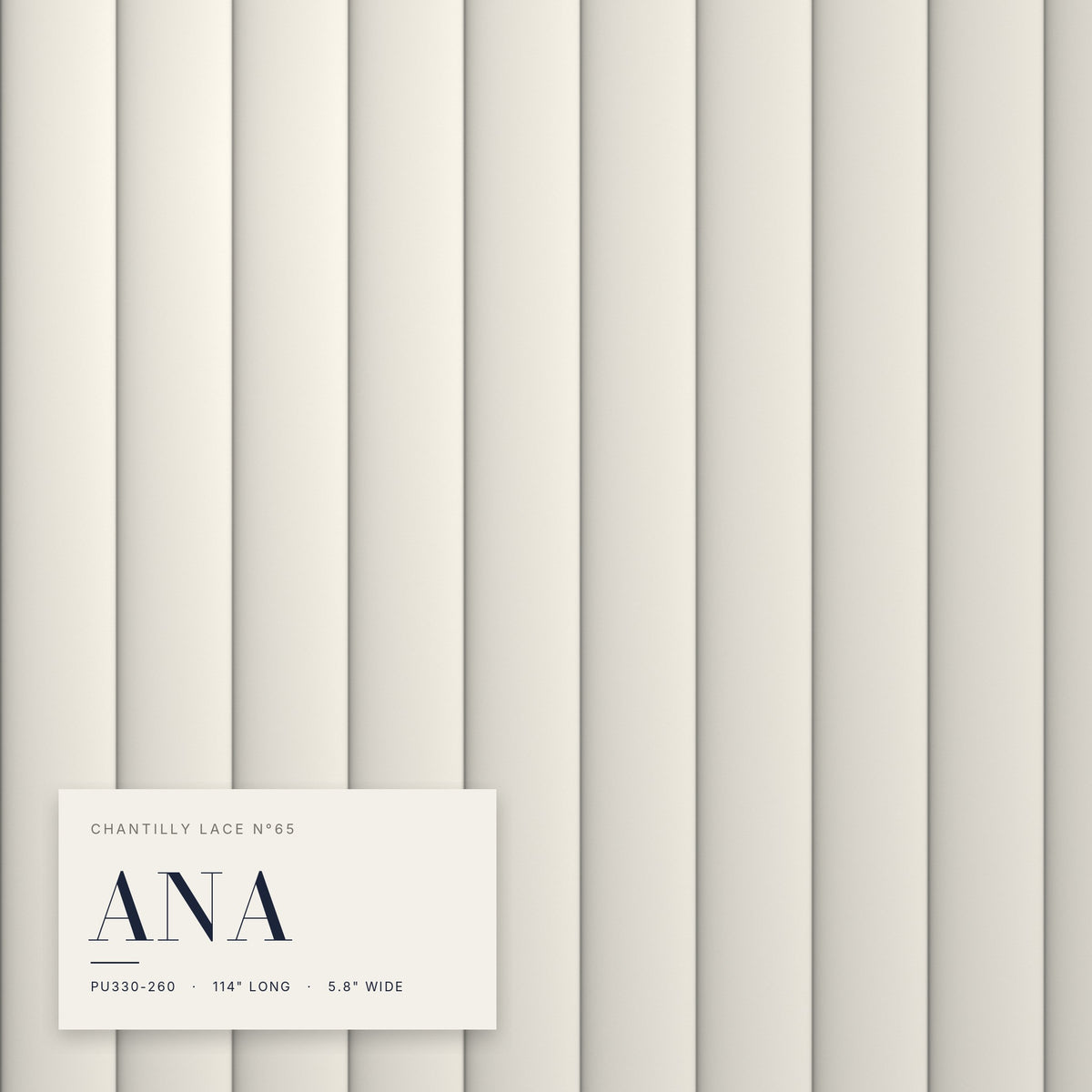 Chantilly Lace N65 Panels | Factory-Finished White Waterproof Slat Panel ANA PU330-260 | 114” x 5.8” | 4.6 sqft. - PICK UP ONLY (4309 Steeles Ave West)