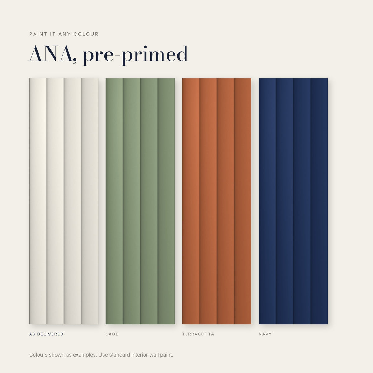 Paintable Slat Panels | Pre-Primed Waterproof Slat Panel ANA PU330-D3N | 94.5” x 5.8” | 3.8 sqft. - PICK UP ONLY (4309 Steeles Ave West)