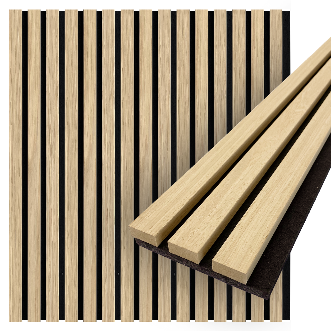 Acoustica Wood Slat Wall Panels | 94.5” x 5” | 3.28 sqft. | Wall Soundproof Panels