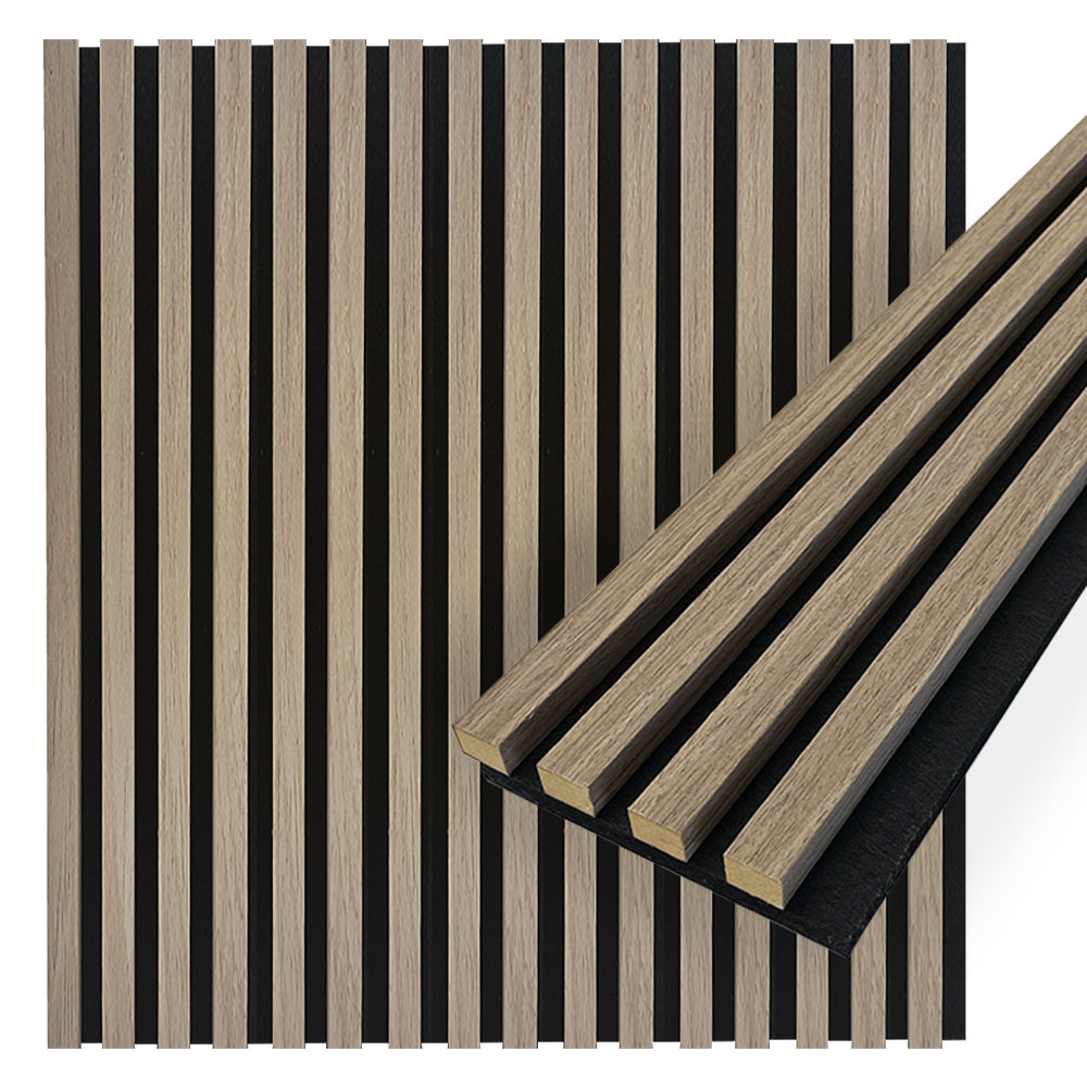 Acoustica Slim Wood Veneer Slat Wall Panels | 94.5” x 5” | 3.28 sqft. | Wall Soundproof Panels