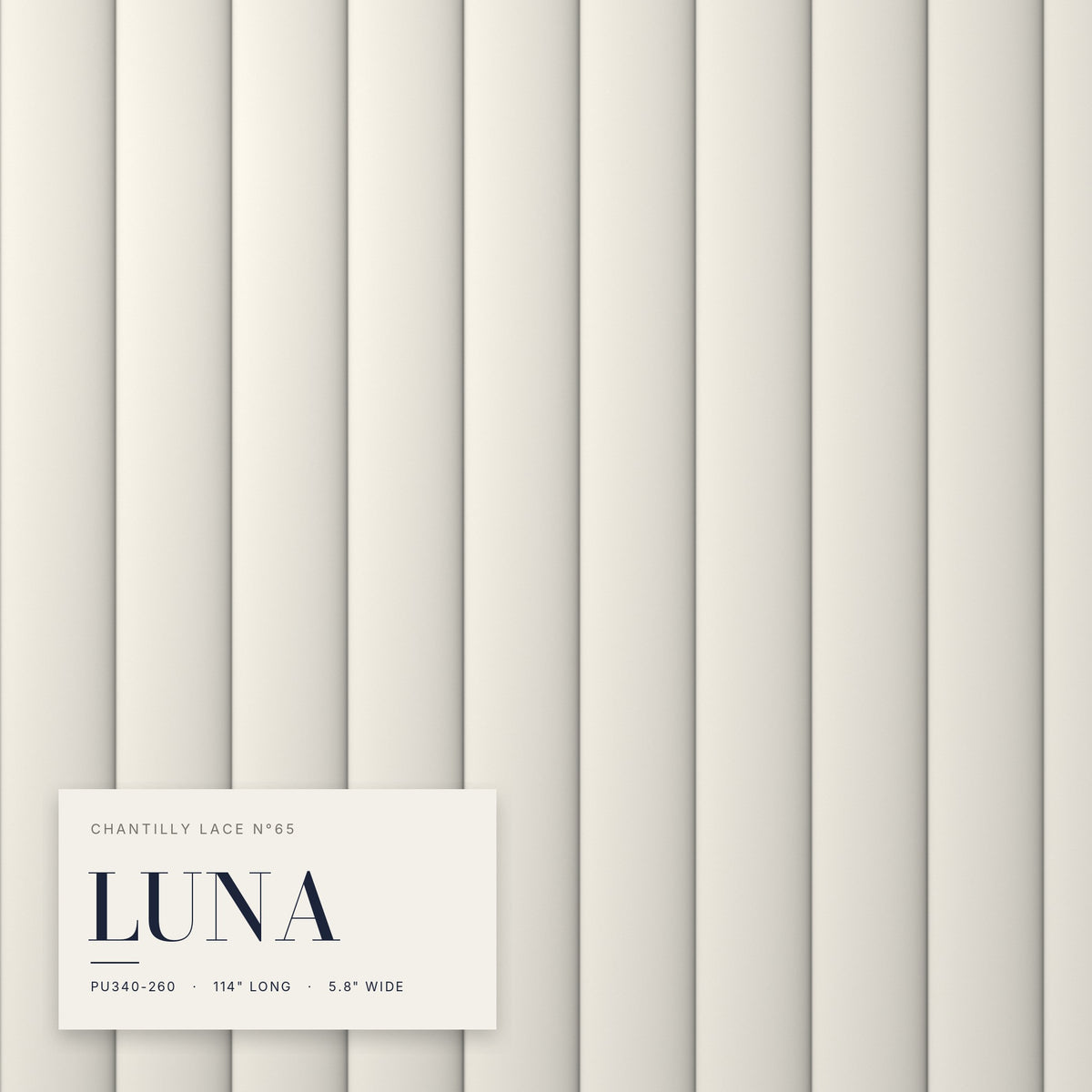 Chantilly Lace N65 Panels | Factory-Finished White Waterproof Slat Panel LUNA PU340-260 | 114” x 5.8” | 4.6 sqft. - PICK UP ONLY (4309 Steeles Ave West)