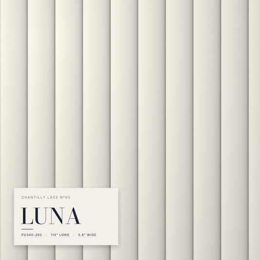 Chantilly Lace N65 Panels | Factory-Finished White Waterproof Slat Panel LUNA PU340-260 | 114” x 5.8” | 4.6 sqft. - PICK UP ONLY (4309 Steeles Ave West)