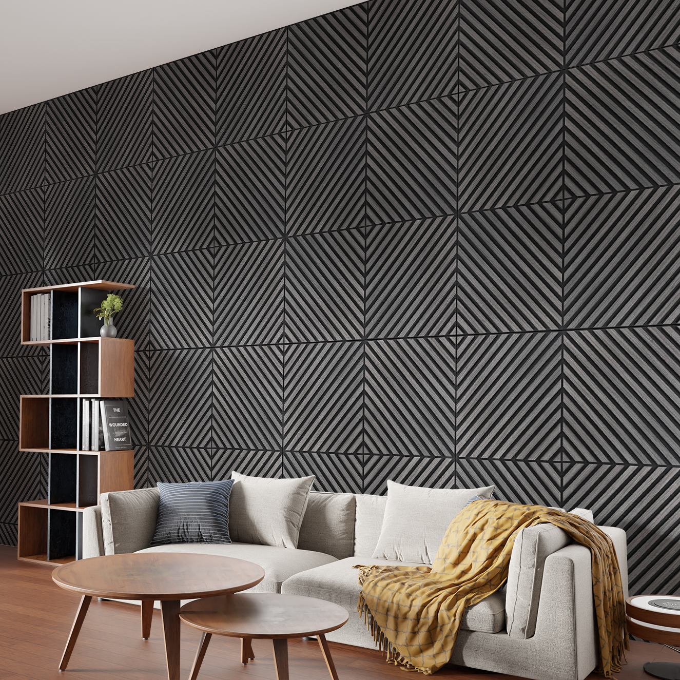 Acoustica Square Diagonal Panels | Premium Soundproofing & Interior Decor | 21.75” x 21.75” | Covers 3.3 sq. ft.