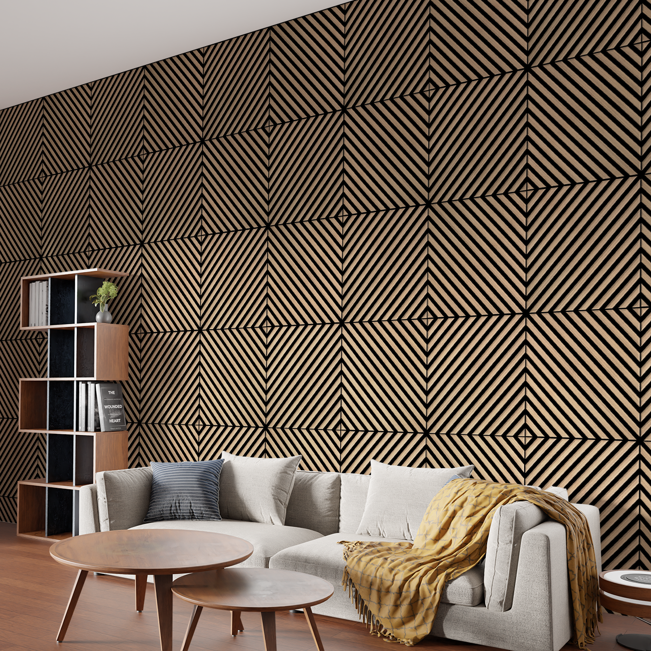 Acoustica Square Diagonal Panels | Premium Soundproofing & Interior Decor | 21.75” x 21.75” | Covers 3.3 sq. ft.