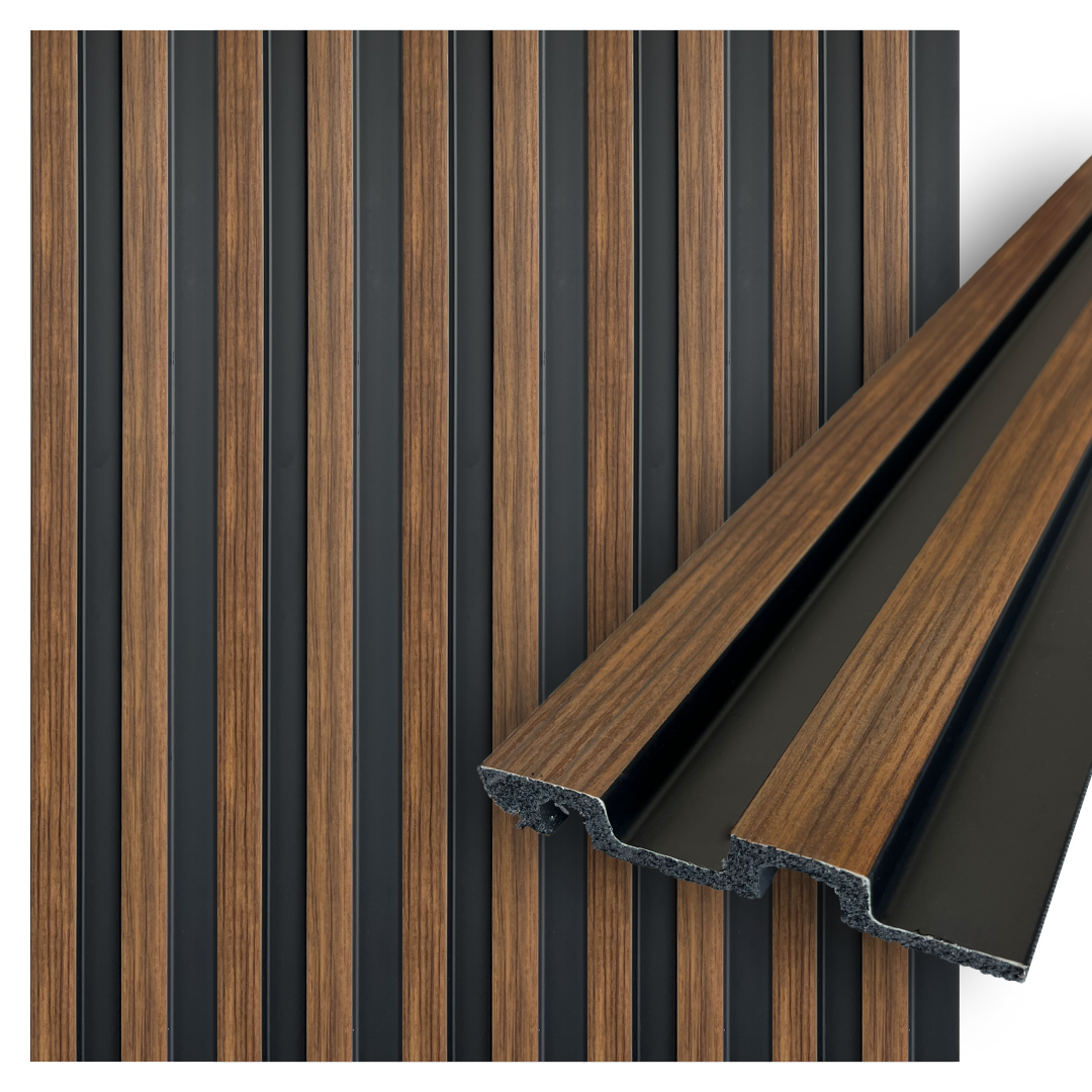 Faux Wood Panels | Waterproof Slat Panel | 94.5” x 4.8” | 3.15 sqft.