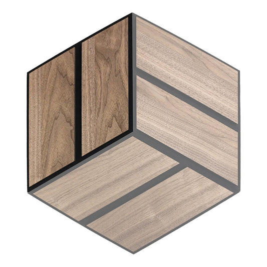 Diamond Wood Veneer Slat Wall Panels | Acoustica Collection  | 11" X 9.5" | 0.73 sqft. | Wall sound-damping Panels