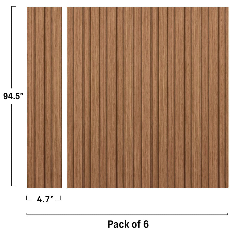 ADA Collection | Faux Wood Panels | Waterproof Slat Panel | 94.5” x 4.8” | 3.15 sqft. PU100-104