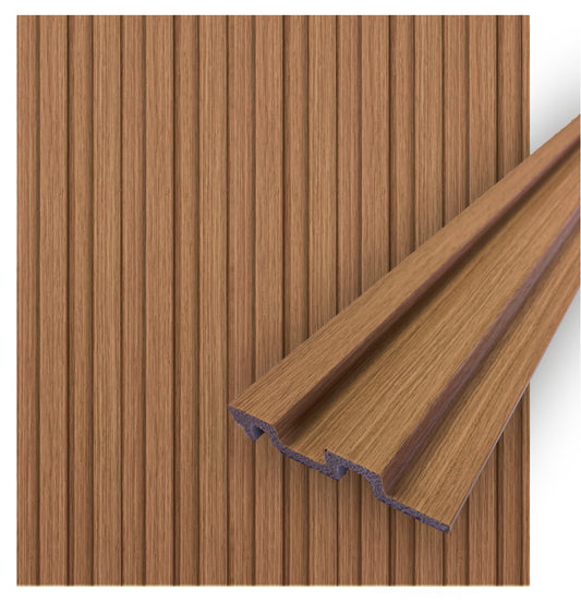 ADA Collection | Faux Wood Panels | Waterproof Slat Panel | 94.5” x 4.8” | 3.15 sqft. PU100-104
