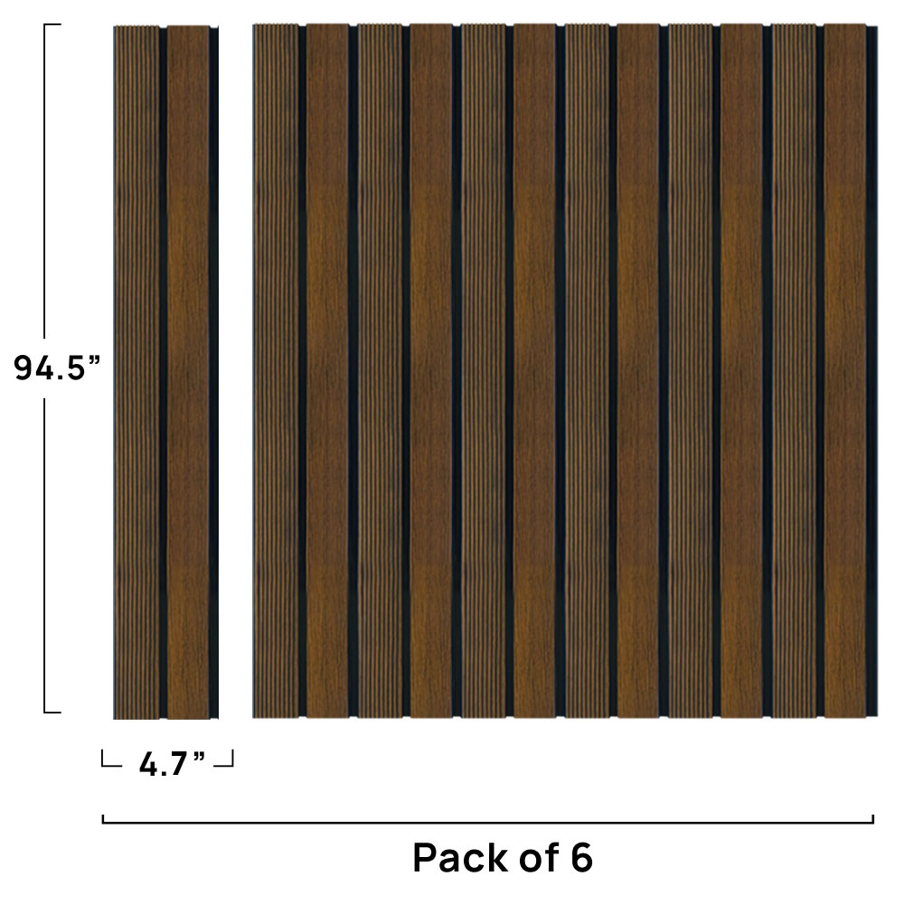 ADA Collection | Faux Wood Panels | Waterproof Slat Panel | 94.5” x 4.8” | 3.15 sqft. PU401