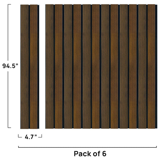 ADA Collection | Faux Wood Panels | Waterproof Slat Panel | 94.5” x 4.8” | 3.15 sqft. PU401