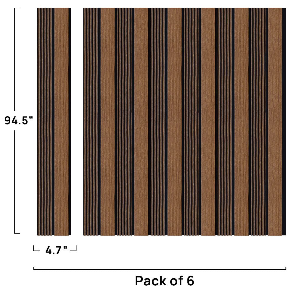 ADA Collection | Faux Wood Panels | Waterproof Slat Panel | 94.5” x 4.8” | 3.15 sqft. PU402