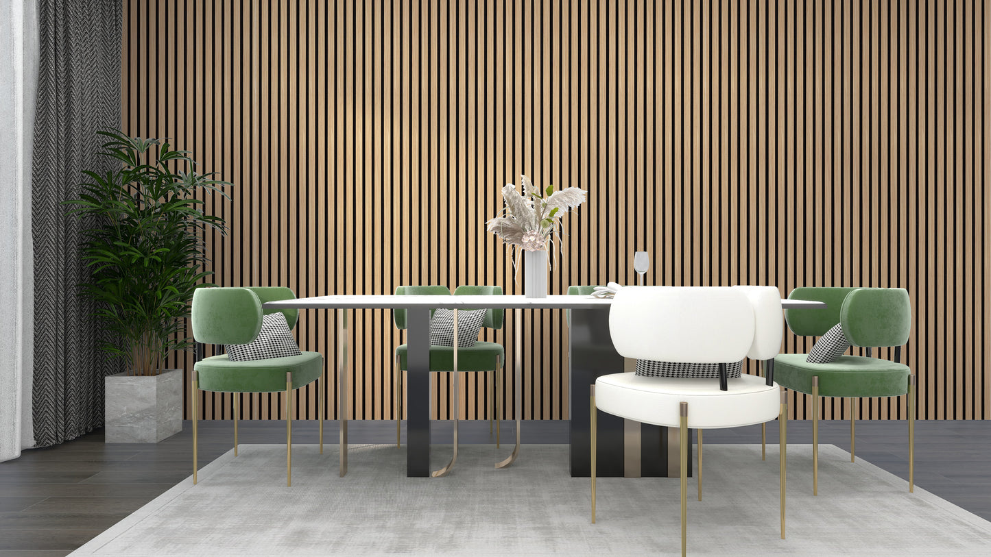 Acoustica Slim Wood Veneer Slat Wall Panels | 94.5” x 5” | 3.28 sqft. | Wall Soundproof Panels