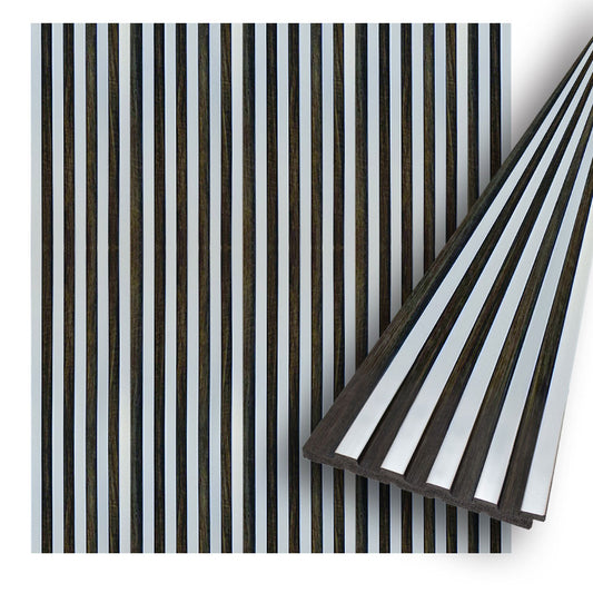 ADA Collection | Silver Black Wall Panels | 100% Waterproof Slat Panel | 94.5” x 4.7” | 3.15 sqft. PU600-201