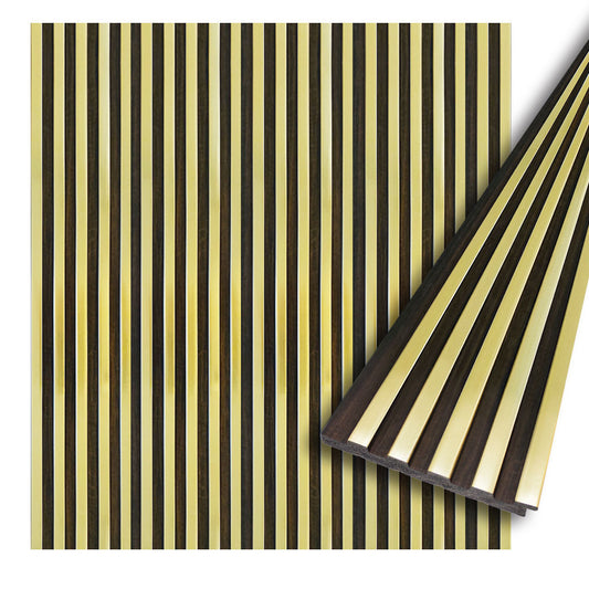 ADA Collection | Gold Black Wall Panels | 100% Waterproof Slat Panel | 94.5” x 4.7” | 3.15 sqft. PU600-202