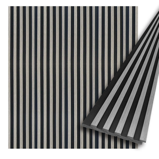 ADA Collection | Black Gray Wall Panels | 100% Waterproof Slat Panel | 94.5” x 4.7” | 3.15 sqft. PU600-203