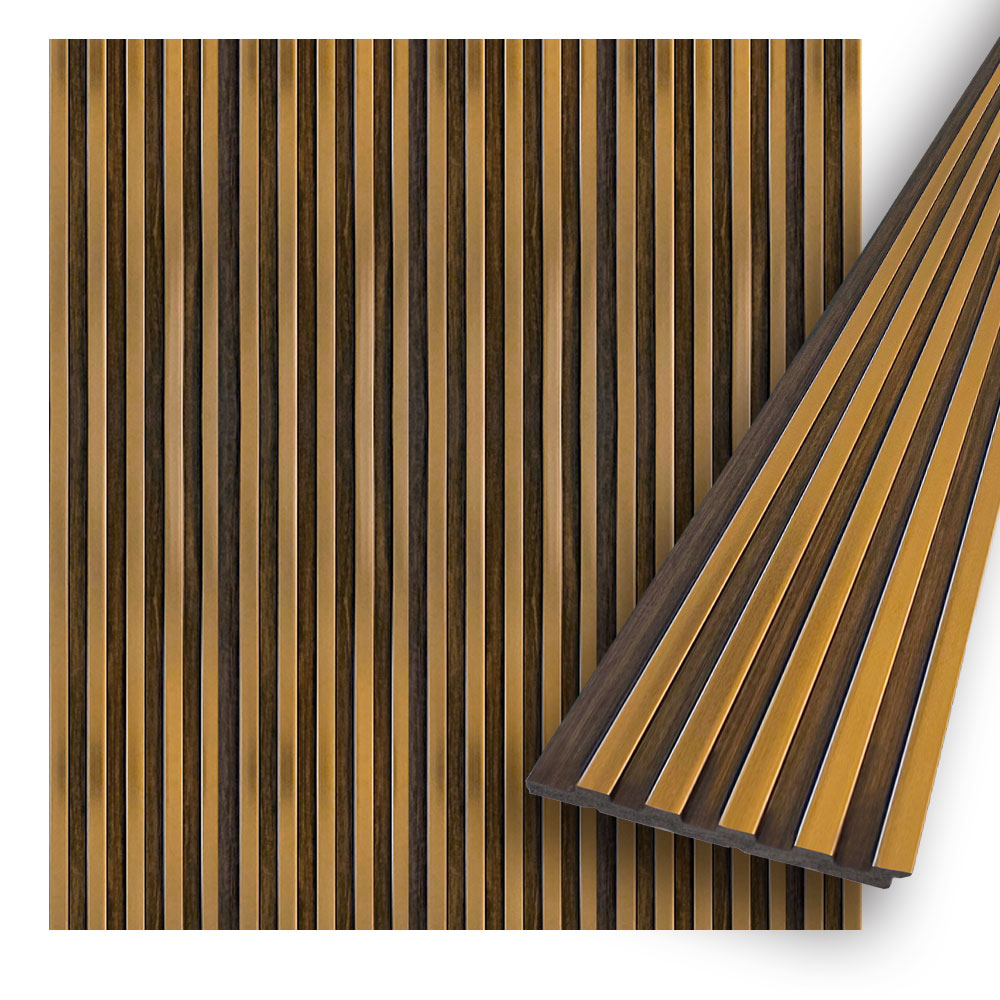ADA Collection | Copper Brown Wall Panels | 100% Waterproof Slat Panel | 94.5” x 4.7” | 3.15 sqft. PU600-204