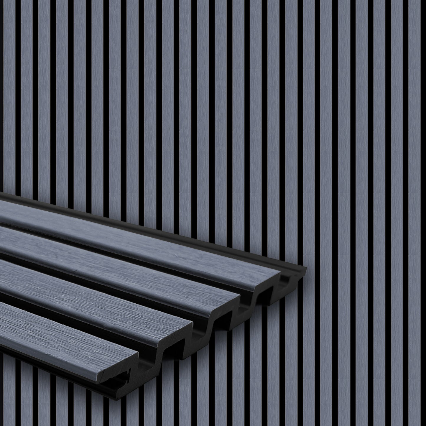WPC Exterior Wall Panels | UV & Weather Resistant Cladding Panels | Modern Facade Paneling for Homes & Buildings - Grey | 114’’H x 7.8’’Width 0.63''Depth - PICK UP ONLY (4309 Steeles Ave West)