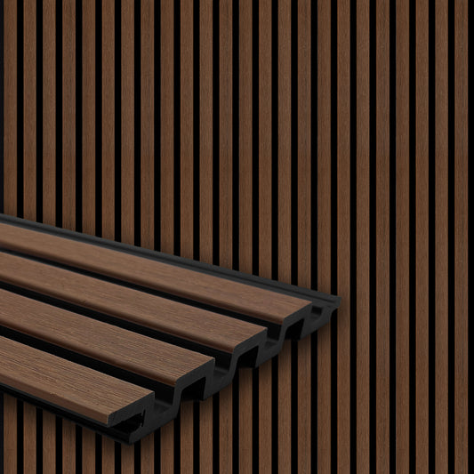 WPC Exterior Wall Panels | UV & Weather Resistant Cladding Panels | Modern Facade Paneling for Homes & Buildings - Walnut | 114’’H x 7.8’’Width 0.63''Depth - PICK UP ONLY (4309 Steeles Ave West)