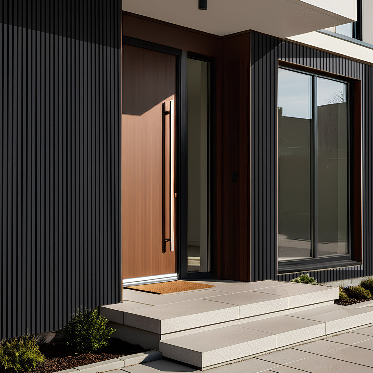 WPC Exterior Wall Panels | UV & Weather Resistant Cladding Panels | Modern Facade Paneling for Homes & Buildings - Black | 114’’H x 7.8’’Width 0.63''Depth | 5,54 sq.ft. - PICK UP ONLY (4309 Steeles Ave West)