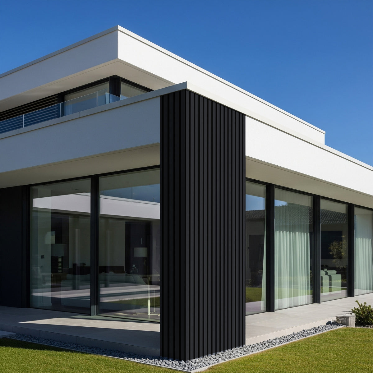 WPC Exterior Wall Panels | UV & Weather Resistant Cladding Panels | Modern Facade Paneling for Homes & Buildings - Black | 114’’H x 7.8’’Width 0.63''Depth | 5,54 sq.ft. - PICK UP ONLY (4309 Steeles Ave West)